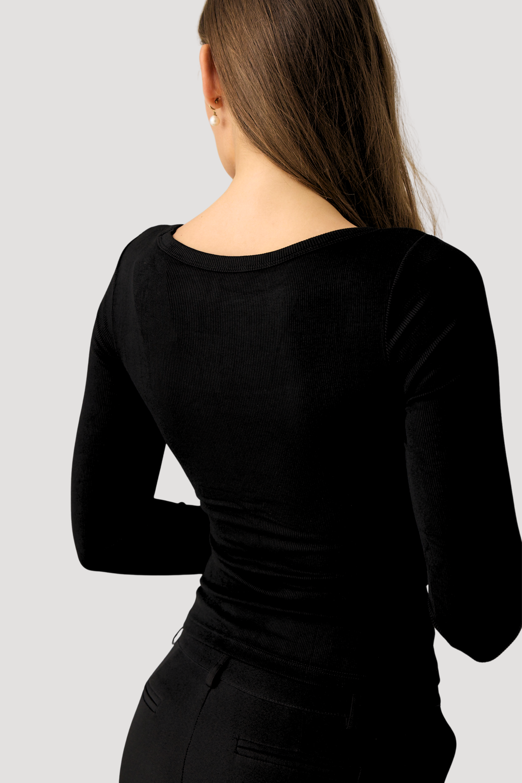 RIBBED SCOOP LONG SLEEVE 