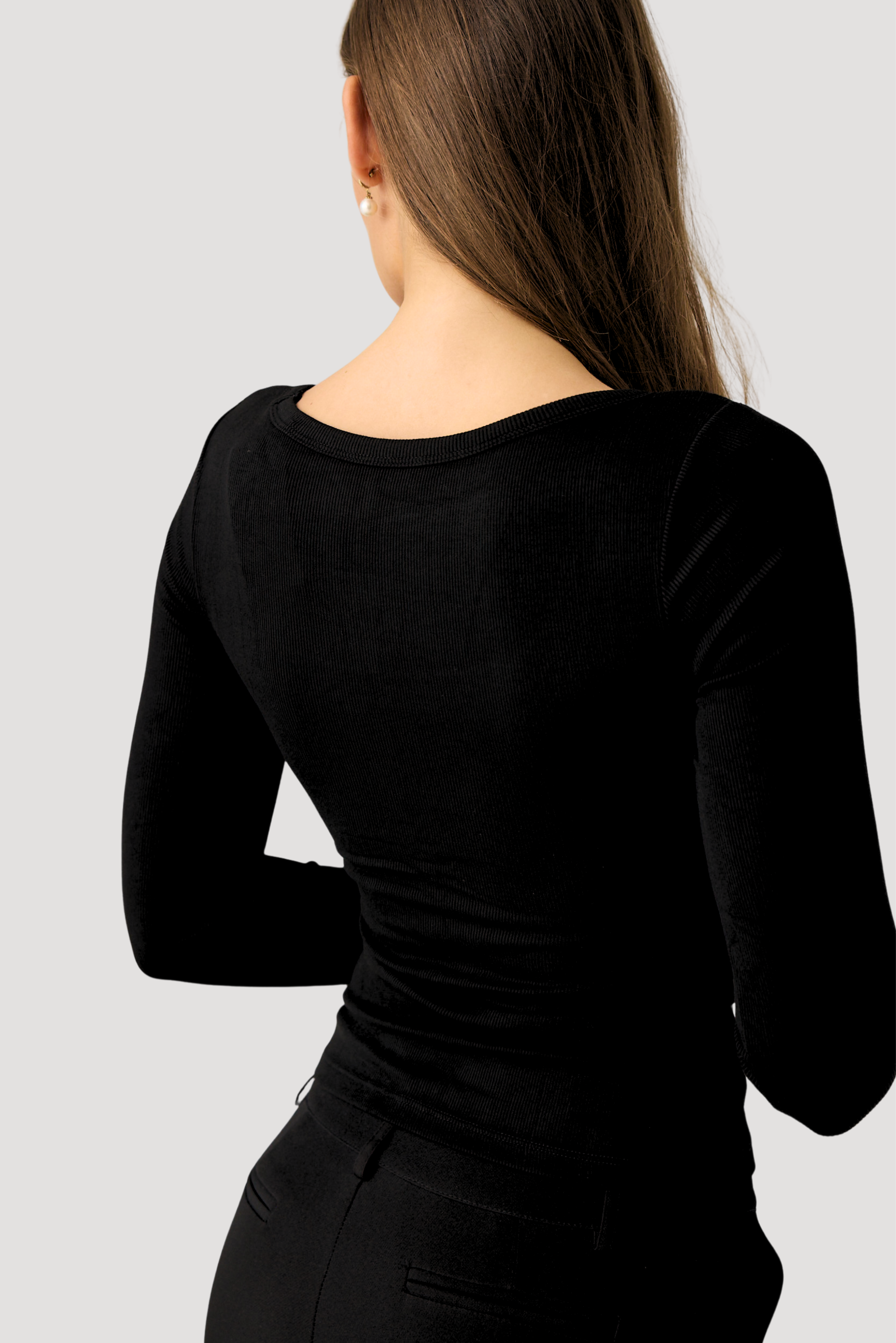 RIBBED SCOOP LONG SLEEVE 